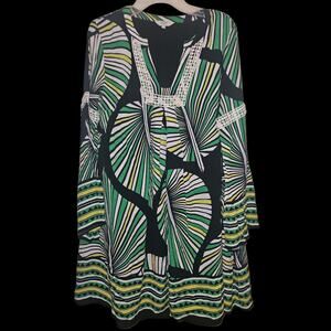 Crown &‎ Ivy Lined Midi Summer Dress Black Green Size XS summer style preppy